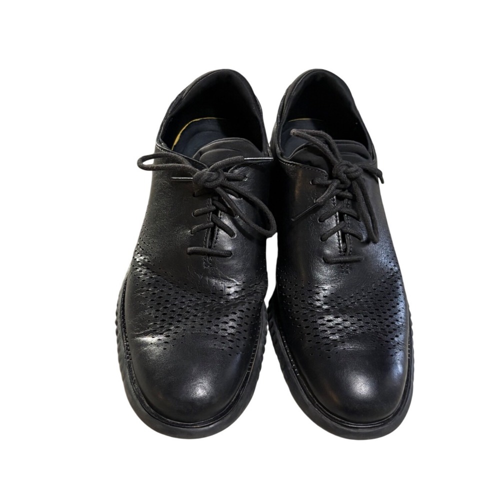 Cole Haan Zerogrand Wingtip Oxford Men's 8.5 Black Excellent Leather C23832